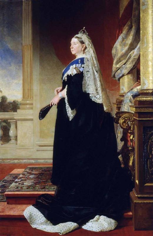 Heinrich Martin Krabbe Portrait of Queen Victoria as widow oil painting picture